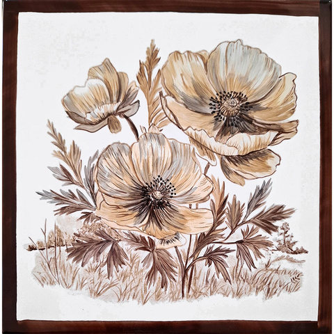 Bild: weiße und Kachel und einfarbig bemalter Anemone