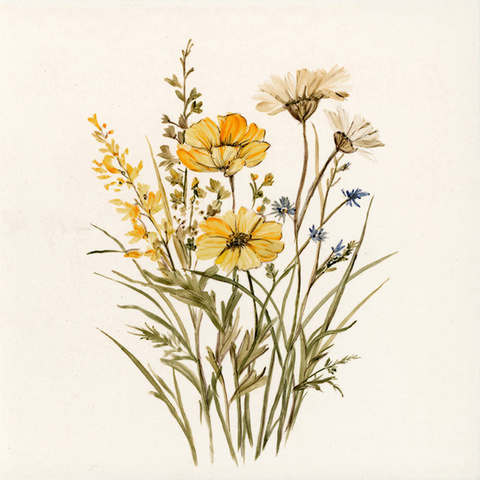 Gräser · gelbe Blüten (3A) Bild: Gräser · gelbe Blüten (3A)
