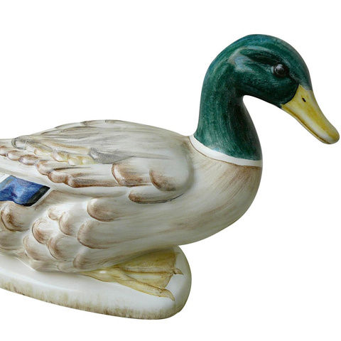 Bild: Duck 35 x 22 cm Glaze 1040, colourfully decorated